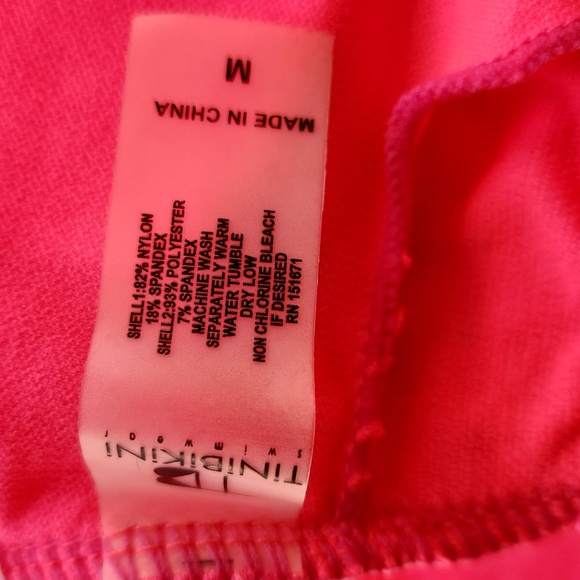 TINIBIKINI Swimwear 2 Pc Swimsuit Crop Top And Bottom Neon Floral M - Picture 9 of 12